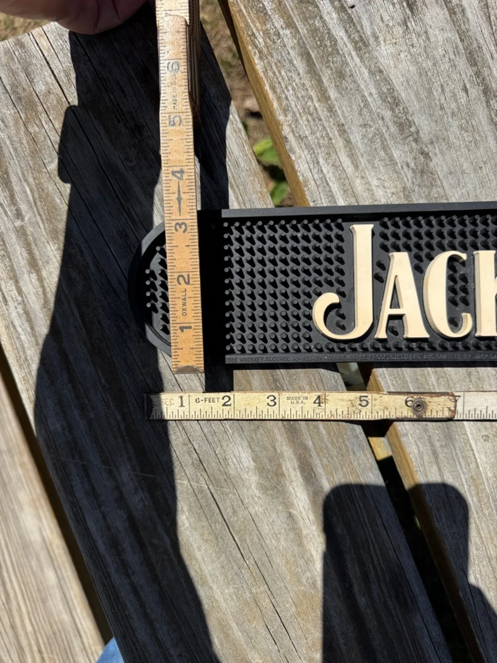 Jack Daniels Black and Cream Rubber Bar Rail Mat